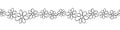 Vector edging, ribbon, border from outline small flowers. Nature, spring, summer seamless pattern, ornament, decoration