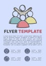 Vector editable design related to teamwork and subordination. Template for flyer, leaflet, newsletter, poster.