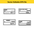 vector editable eps file of rodeo prize checks with different text and signatures Royalty Free Stock Photo
