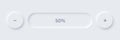 Vector neomorphism design white button slider