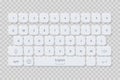 Vector neomorphism design white english keyboard