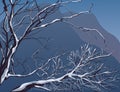 Vector editable winter landscape