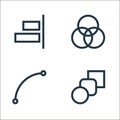 vector editing line icons. linear set. quality vector line set such as blend tool, line, rgb