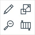 vector editing line icons. linear set. quality vector line set such as gradient, zoom out, scale
