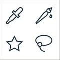 vector editing line icons. linear set. quality vector line set such as lasso, star, paint brush