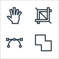 vector editing line icons. linear set. quality vector line set such as merge, , crop