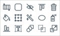 vector editing line icons. linear set. quality vector line set such as scale, blend tool, top alignment, intersect, text editor,