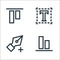 vector editing line icons. linear set. quality vector line set such as top alignment, add point, text editor