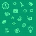 Vector education background green. Pattern Royalty Free Stock Photo