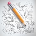 Vector education, science concept, pencil, sketch Royalty Free Stock Photo