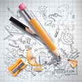 Vector education, science concept, pencil, sketch Royalty Free Stock Photo