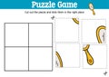 Game to cut and stick pieces with doodle mirror
