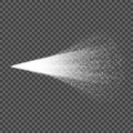 Vector effect of white water spray . Pulverizer Cosmetic jets. The design element is isolated on a transparent background. Royalty Free Stock Photo