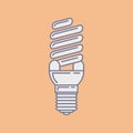 Vector efficient energy saving fluorescent light bulb Royalty Free Stock Photo