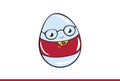 Vector egg emoticon dressed cutely with facial expression. Royalty Free Stock Photo