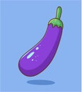 vector eggplant vegetable cartoon vector icon illustration food hand drawn