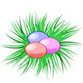 Vector eggs in a nest. Easter. Christian symbol. Easter template.