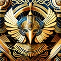 Egyptian gods. Ancient Egypt illustration pattern seamless background_09 Royalty Free Stock Photo
