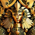 Egyptian gods. Ancient Egypt illustration pattern seamless background_08 Royalty Free Stock Photo