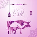 Vector eid al adha mubarak social media banner template