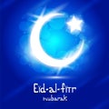 Vector Eid-Al-Fitr text with crescent