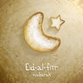 Vector Eid-Al-Fitr text with illustration