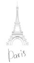 Vector Eiffel Tower Paris. Icon. Royalty Free Stock Photo