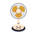 Vector electric fan isolated on background. Household devices for air cooling and conditioning, climate control. Vector