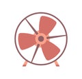 Vector electric fan isolated on background. Household devices for air cooling and conditioning, climate control. Vector