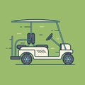 Vector electric golf car in motion. Transport, vehile isolated