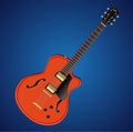 Vector electric hollow body guitar icon Royalty Free Stock Photo