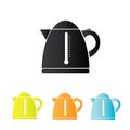 Vector electric kettle icon set.