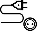 Vector electric plug and socket illustration