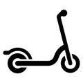 Vector electric scooter icon modern flat design on white background. Kick scooter. Environmentally friendly transport. Royalty Free Stock Photo