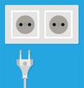 vector electrical plug and electric wall socket