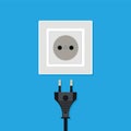 vector electrical plug inserted in electric socket