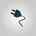 Vector electrical plug web flat icon