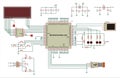 Vector electrical schematic diagram of an electronic device for reading and outputting data. Royalty Free Stock Photo