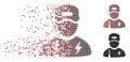Moving Pixel Halftone Electrician Boy Icon