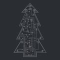 Vector electronic christmas tree Royalty Free Stock Photo