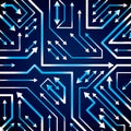 Vector electronic pattern with microchip scheme with multidirectional arrows, luminescent circuit board, high tech futuristic