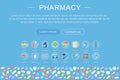 Vector elegant flat modern Art design Medicine pharmacy healthcare concept.