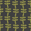 Vector elegant light yellow marigold seamless pattern background.