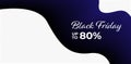 Vector elegant modern liquid black friday horizontal banner template. White text on dark violet gradient wavy fluid background. Royalty Free Stock Photo
