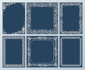 Vector elegant set. Ornate frames and vintage scroll elements Royalty Free Stock Photo