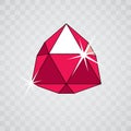 Vector elegant sparkling gem. Glossy diamond icon, symbol. Facet