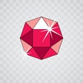 Vector elegant sparkling gem. Glossy diamond icon, symbol. Facet