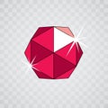 Vector elegant sparkling gem. Glossy diamond icon, symbol.