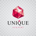 Vector elegant sparkling gem. Luxury diamond sign emblem, logotype. Brilliant jewelry illustration.