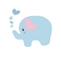 Vector element, cute baby elephant with decorative stitching